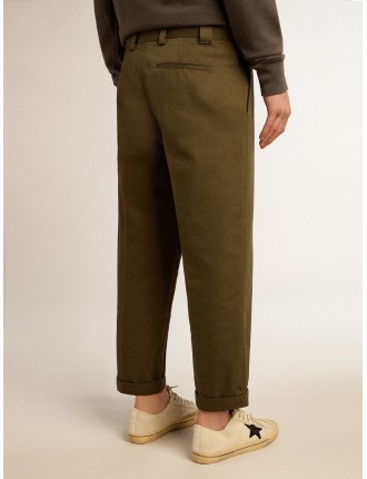 Pantalone chino Golden Collection color verde militare