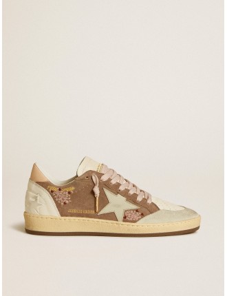 Ball Star in suede marrone con stella e talloncino in pelle