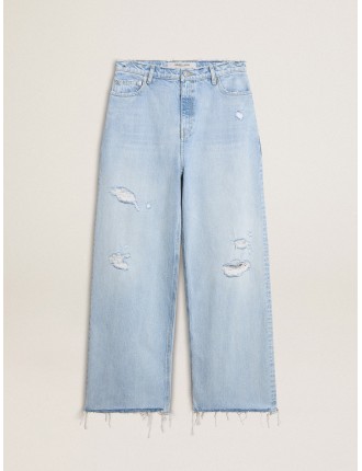 Pantalone in denim da donna effetto lived-in