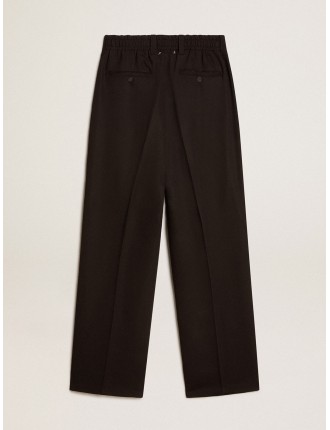 Pantalone in misto lana e viscosa di colore nero