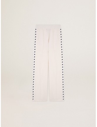 Pantalone jogging da donna di colore bianco con stelle sui lati