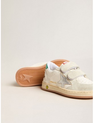 Ball Star Junior con stella argento e talloncino in suede verde