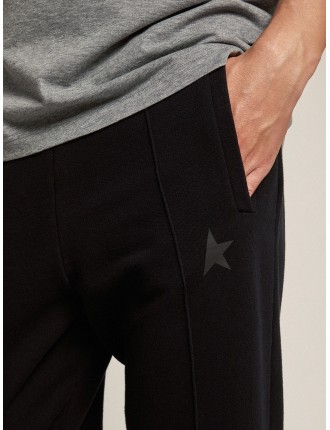 Pantalone jogging da uomo color nero con stella sul davanti