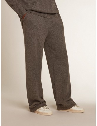 Pantalone jogging uomo misto cashmere di colore grigio melange