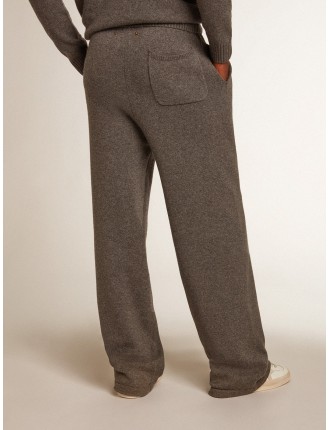 Pantalone jogging uomo misto cashmere di colore grigio melange