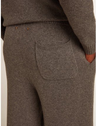 Pantalone jogging uomo misto cashmere di colore grigio melange