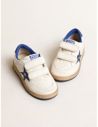 Ball Star Junior con stella e talloncino in pelle laminata blu