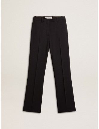 Pantalone morbido di colore nero da donna in misto lana