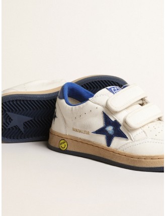 Ball Star Junior con stella e talloncino in pelle laminata blu