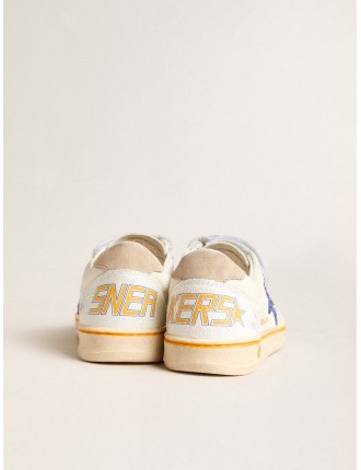 Ball Star Junior con stella in glitter blu e talloncino in suede beige