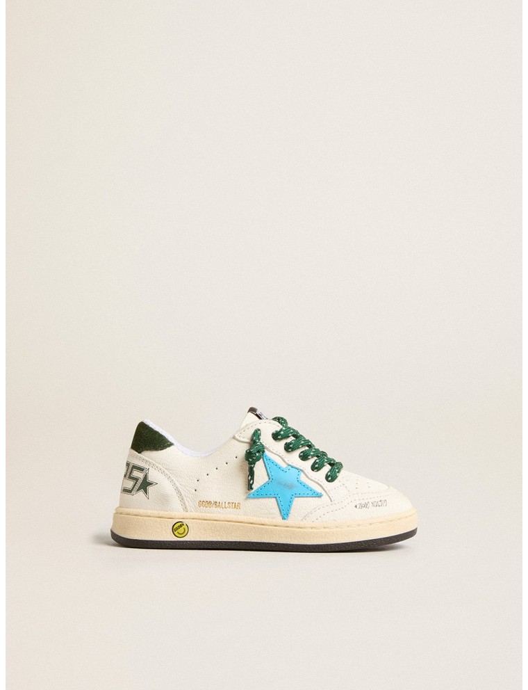 Ball Star Junior con stella turchese e talloncino in suede verde