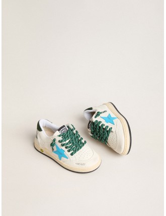 Ball Star Junior con stella turchese e talloncino in suede verde