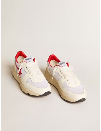 Running Sole LTD in nylon e nappa bianchi con stella in pelle rossa