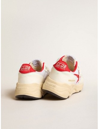 Running Sole LTD in nylon e nappa bianchi con stella in pelle rossa