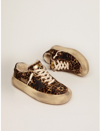 Scarpe Space-Star Donna in cavallino animalier e fodera in shearling