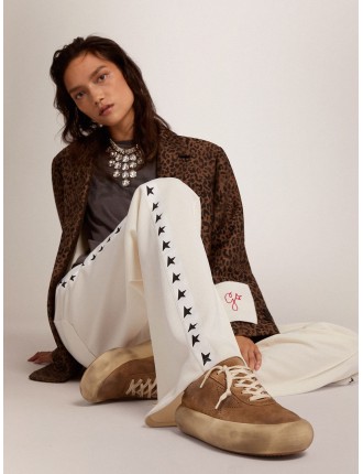 Scarpe Space-Star Donna in suede color tabacco e fodera in shearling