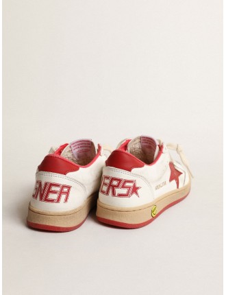 Ball Star Junior in nappa con stella e talloncino in pelle rossa