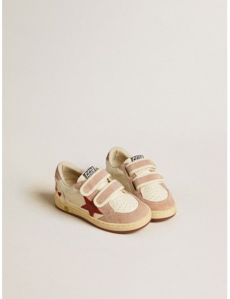 Ball Star Junior in nappa con stella in nappa e talloncino in suede rosa