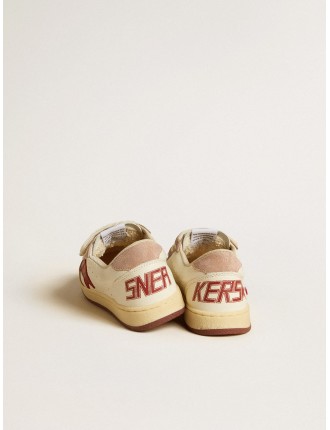 Ball Star Junior in nappa con stella in nappa e talloncino in suede rosa