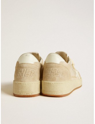 Ball Star 2 in suede beige con stella e talloncino in pelle bianca