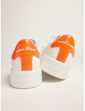 Sneaker Purestar bianche con talloncino arancio fluo