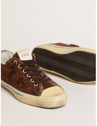 Sneaker V-Star LTD in suede color marrone scuro con stella ton sur ton