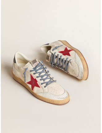 Ball Star LTD con stella rossa e talloncino in pelle stampa lucertola