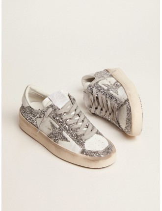 Stardan Donna in pelle bianca e glitter