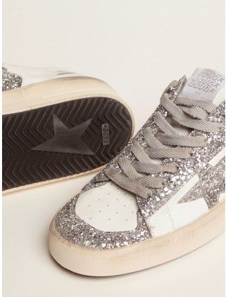 Stardan Donna in pelle bianca e glitter