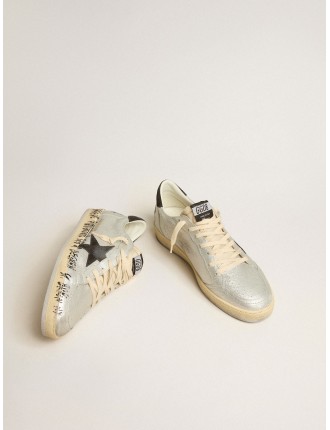 Ball Star LTD in pelle argento con stella e talloncino in suede grigio