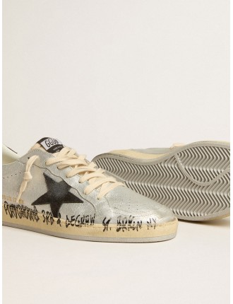 Ball Star LTD in pelle argento con stella e talloncino in suede grigio