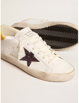 Super-Star bio-based con stella in glitter rossi e talloncino in pelle