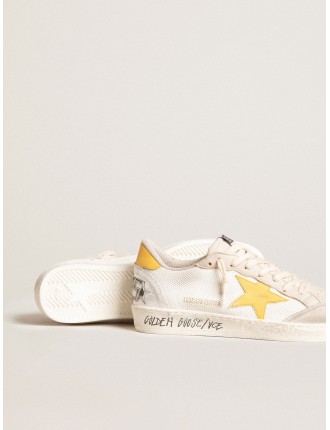 Ball Star LTD in rete bianca con stella e talloncino in pelle gialla