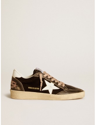 Ball Star LTD in velluto nero con stella e talloncino in pelle bianca