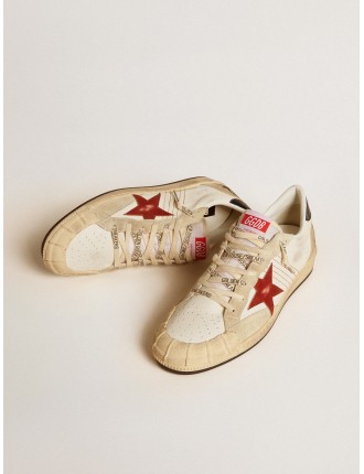 Ball Star LTD Uomo in nappa con stella in pelle rossa e talloncino in pelle