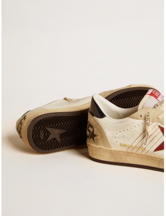 Ball Star LTD Uomo in nappa con stella in pelle rossa e talloncino in pelle