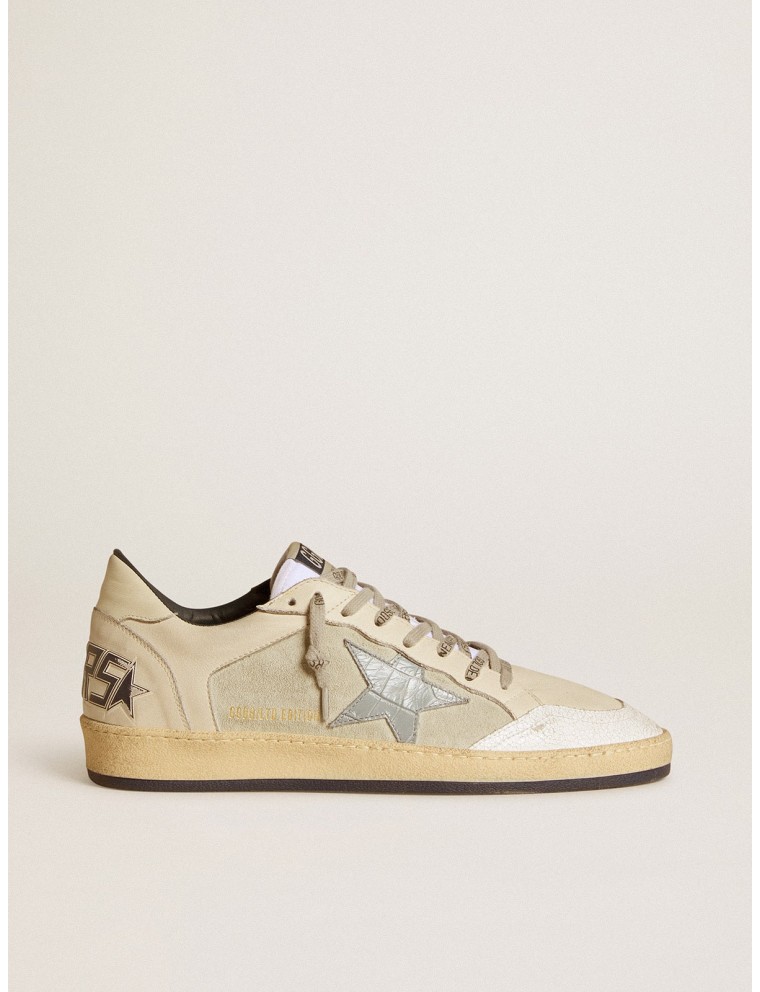 Ball Star LTD Uomo in pelle e suede con stella in pelle stampa coccodrillo