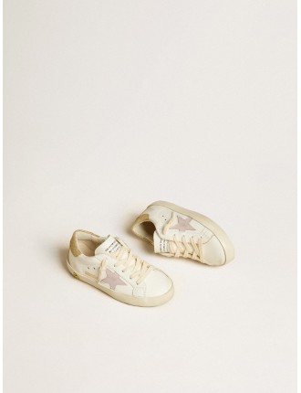 Super-Star Junior con stella in pelle lilla e talloncino in glitter