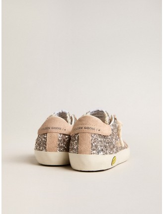 Super-Star Junior in glitter con stella e talloncino in suede