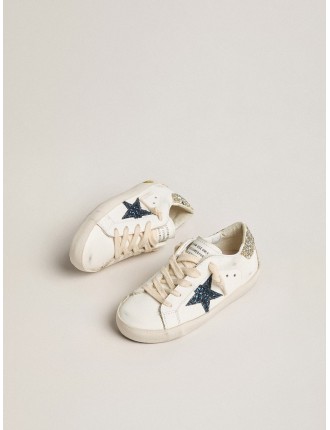 Super-Star Junior in pelle con stella e talloncino glitter