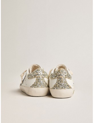 Super-Star Junior in pelle con stella e talloncino glitter