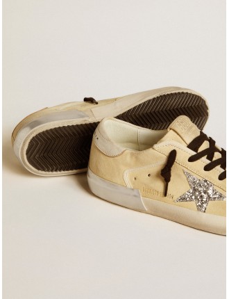 Super-Star LTD Donna in suede con stella in glitter e talloncino in pelle