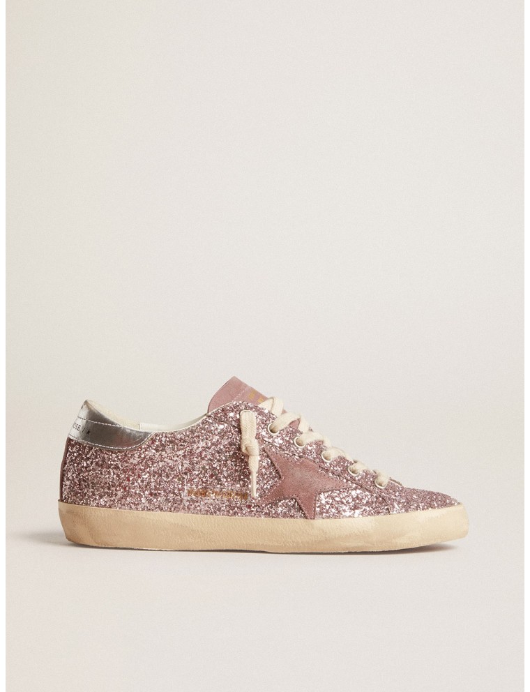 Super-Star LTD in glitter con stella in suede e talloncino argento