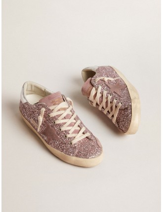 Super-Star LTD in glitter con stella in suede e talloncino argento