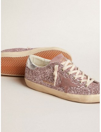 Super-Star LTD in glitter con stella in suede e talloncino argento