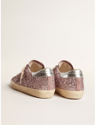 Super-Star LTD in glitter con stella in suede e talloncino argento