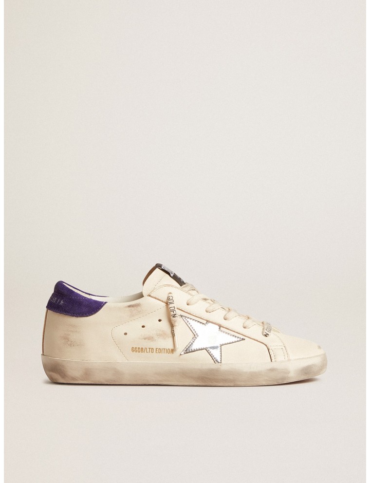 Super-Star LTD in nappa con stella laminata e talloncino in suede viola