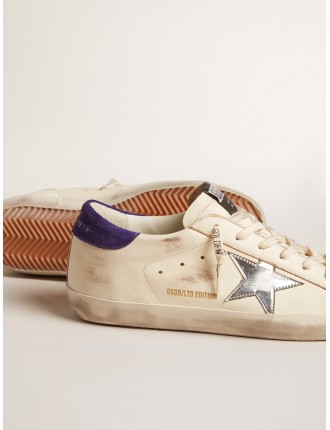 Super-Star LTD in nappa con stella laminata e talloncino in suede viola