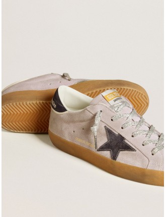 Super-Star LTD in suede lilla con stella e talloncino in suede blu notte