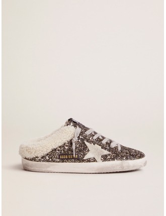 Super-Star sabot Donna con glitter e interno shearling